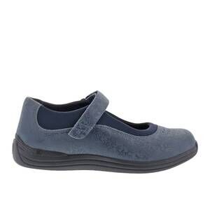 NEW DREW SHOES women's rose shoes in navy microdot leather